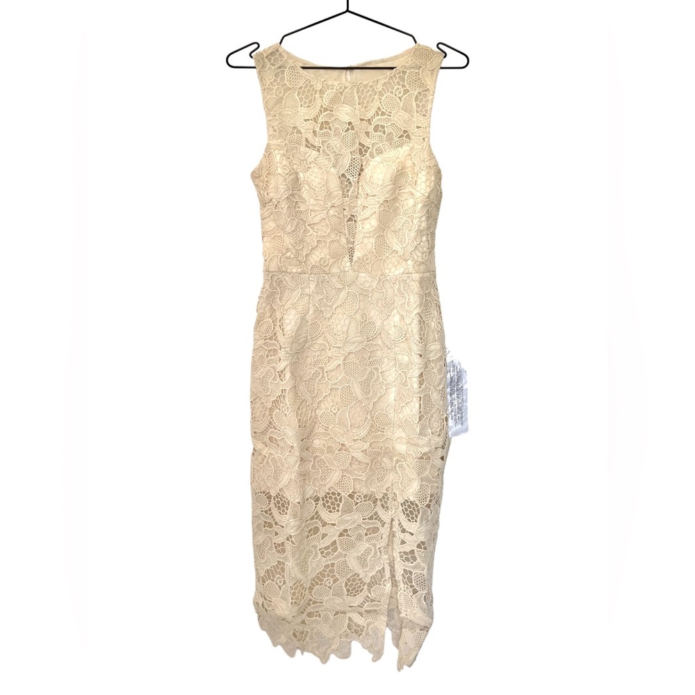 Dress The Population NWT Avianna Rose Lace Dress in Cream - Picture 3 of 6